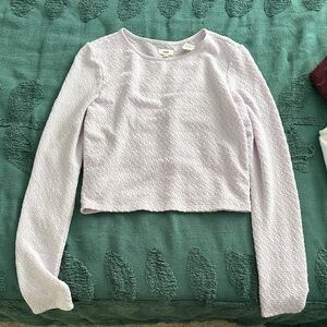 NWT Aerie lilac textured fitted stretchy crop medium